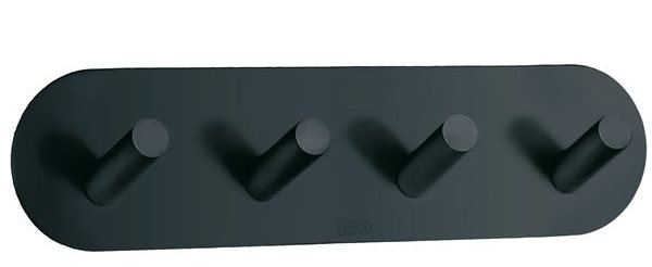 Smedbo beslagsboden selvklæbende firekrog, mat sort