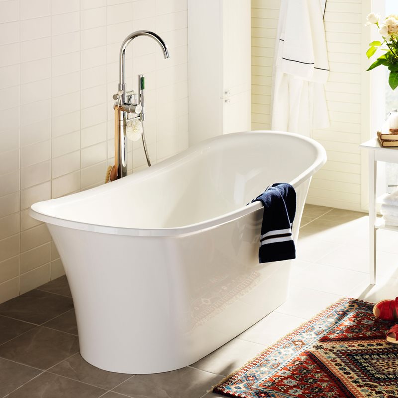 Badekar Hafa Hampton 1584 mm Hvid Marmor