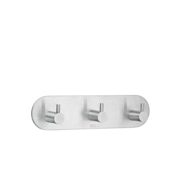 knagerække Beslagsboden B1103 Børstet Stål Selvklæbende