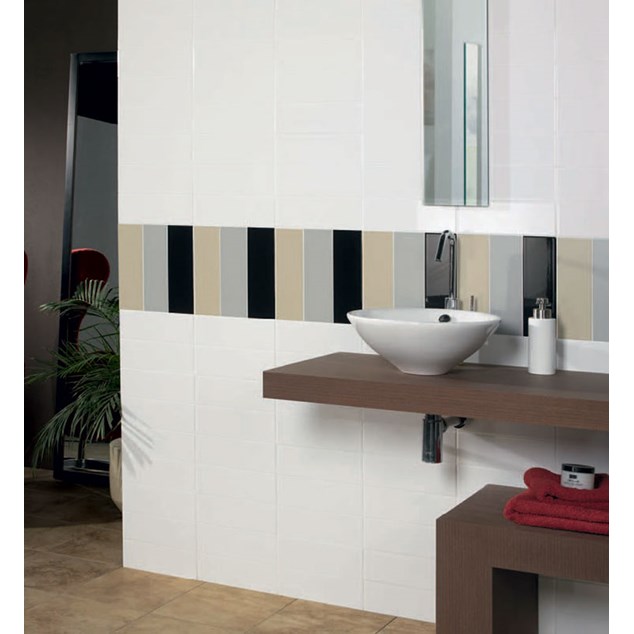 Vægflise Arredo Color Hvid Blank 10x30 cm