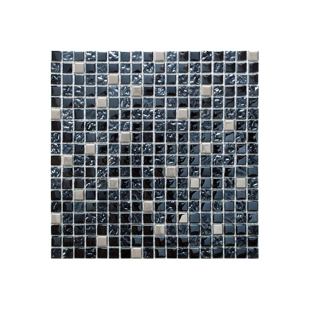 Krystalmosaik Arredo Exclusive Stone Black/Steel Blank 1,5x1,5 cm (30x30 cm)
