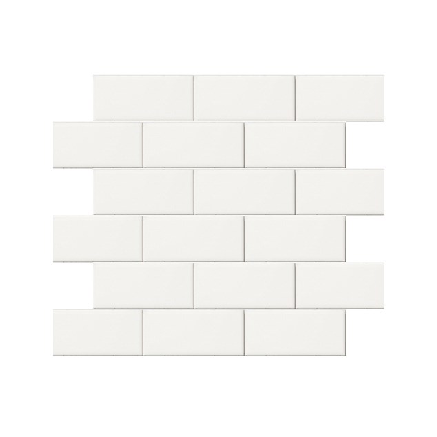 Flisemosaik Arredo Color Hvid Blank 5x10 cm (ark 30,5x30,9 cm)