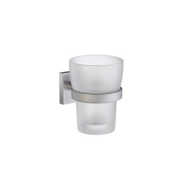 Tandkrus Smedbo House RS343 Materet Glas/Børstet Krom