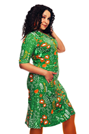 Monica dress Bladverk Grön