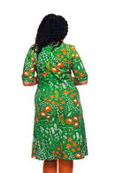 Monica klänning Bladverk Grön