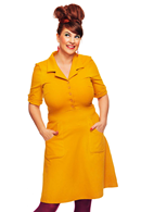 Monica dress Jeans Gul - Yellow 70s shirt dress