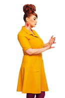 Monica dress Jeans Gul - Yellow 70s shirt dress