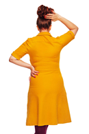 Monica dress Jeans Gul - Yellow 70s shirt dress