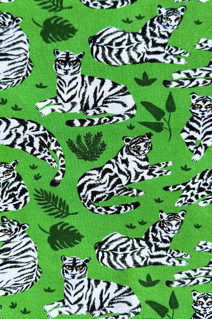 Organic jersey fabric Tigrar Grön