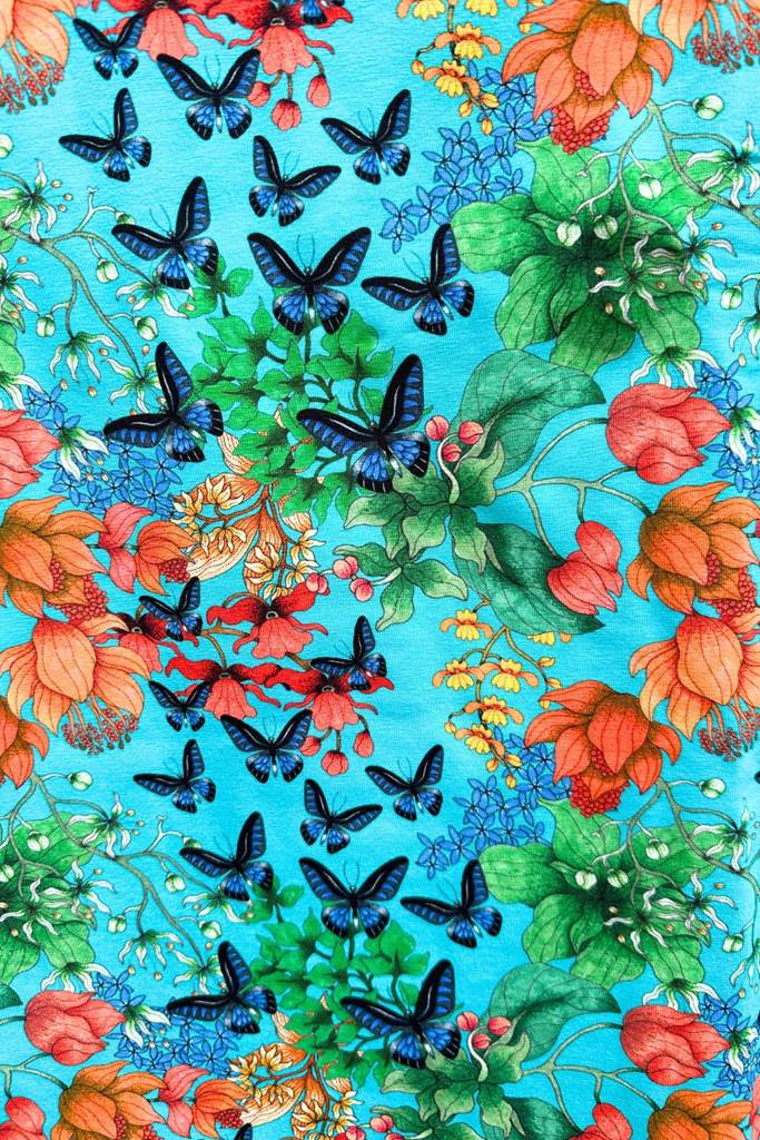 Organic jersey fabric Fjärilar