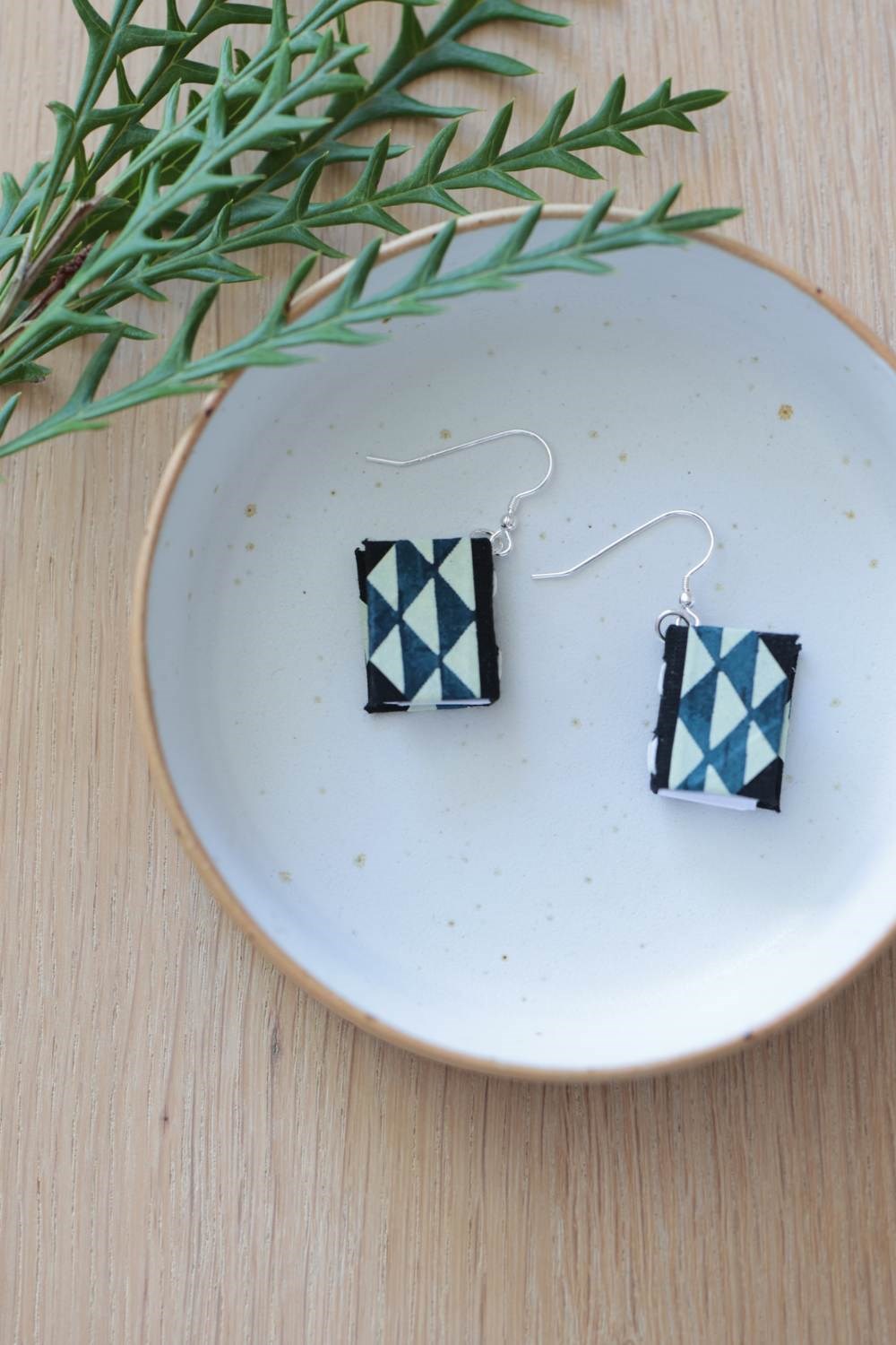 Earrings Petrol blue triangle