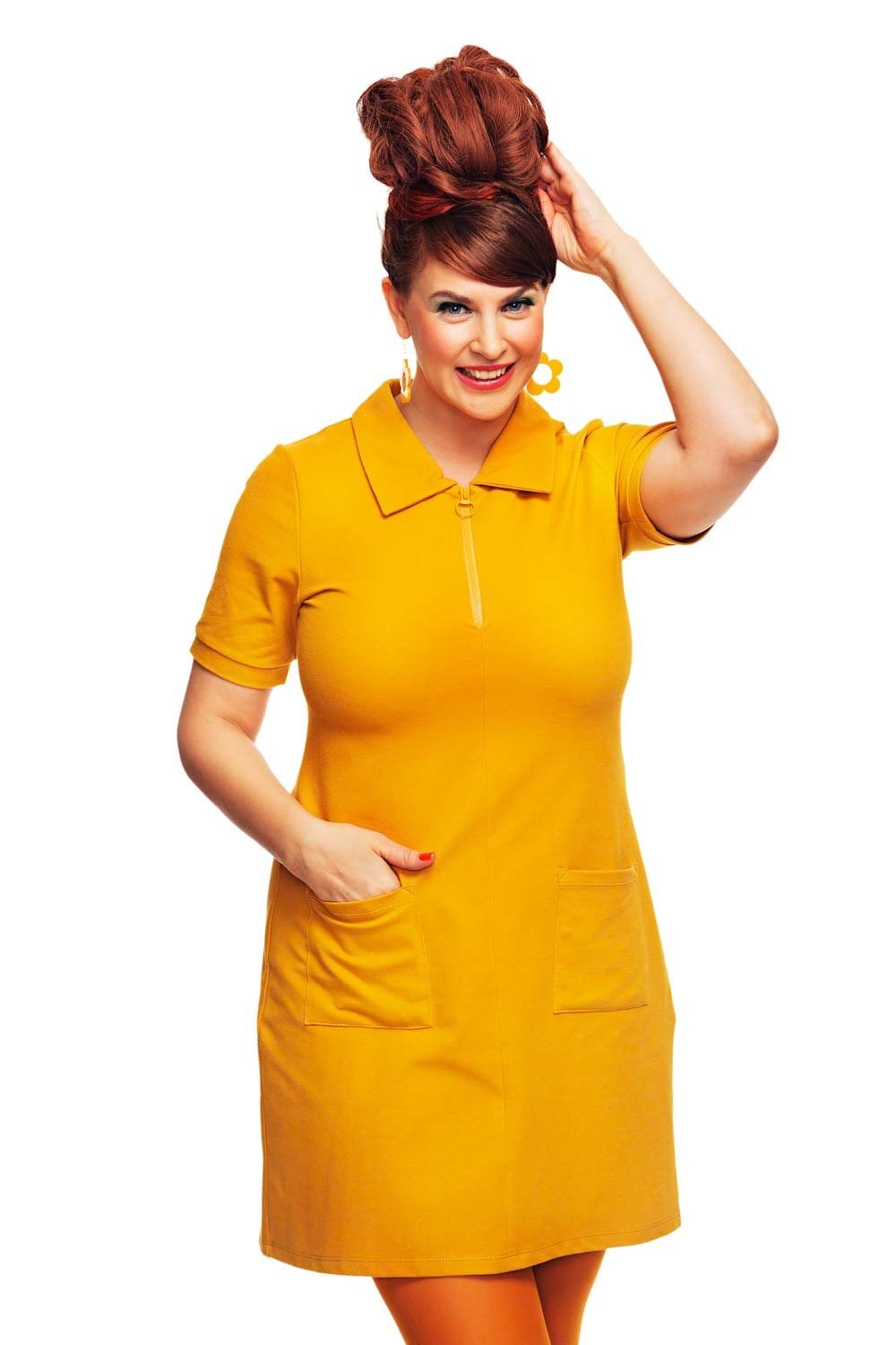 My dress Jeans gul - Honey yellow 60s dress