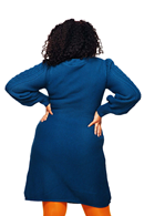 Svea stickad klänning Ocean - Blå