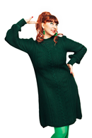 Svea dress Skog - Green knitted dress