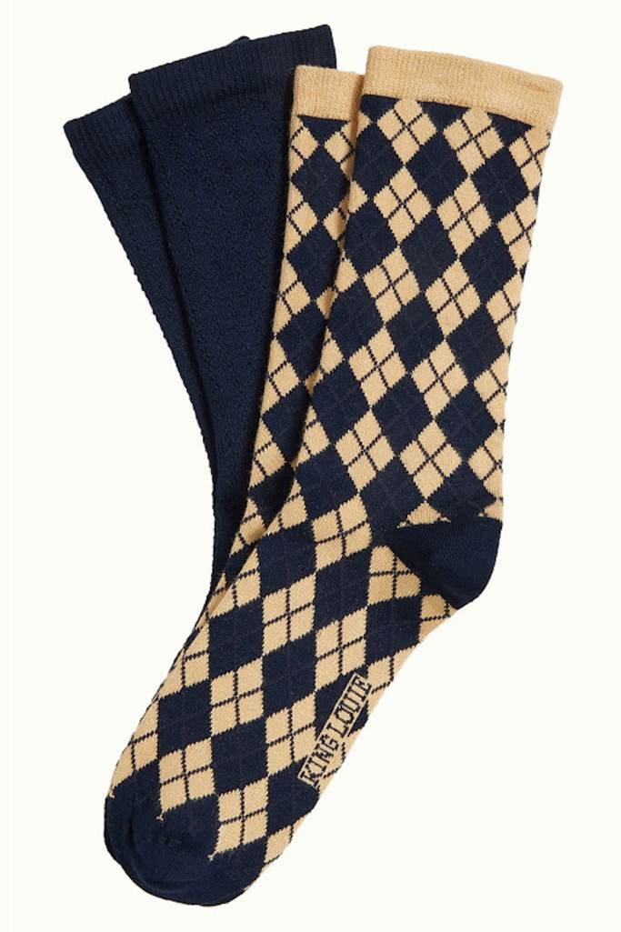 Socks 2-Pack Argyle Evening Blue