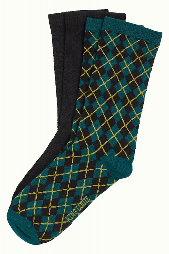 Socks 2-Pack Argyle Black