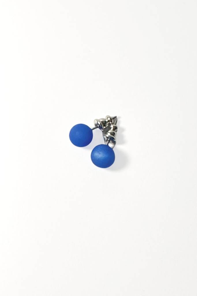 Earrings resin Pluppar royal blå