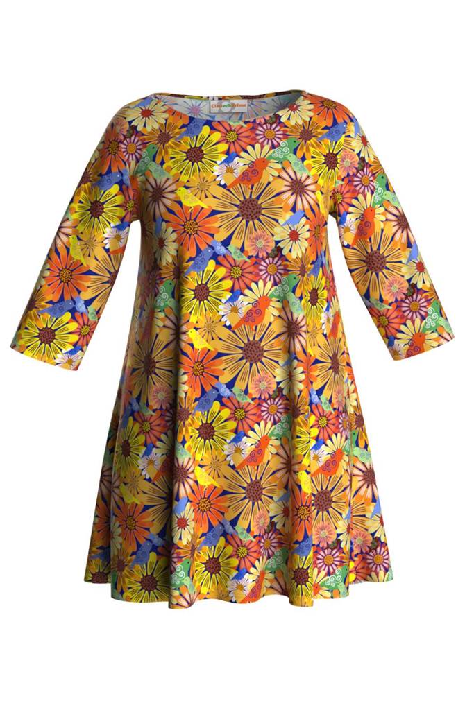 Anita tunic Fågeltivoli Senap