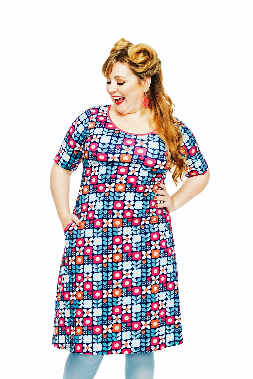 Magda Dress Ängsmark Blå