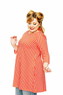 Anita top Ranka - orange white stripe long top