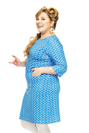 Doris klänning Mört Blå