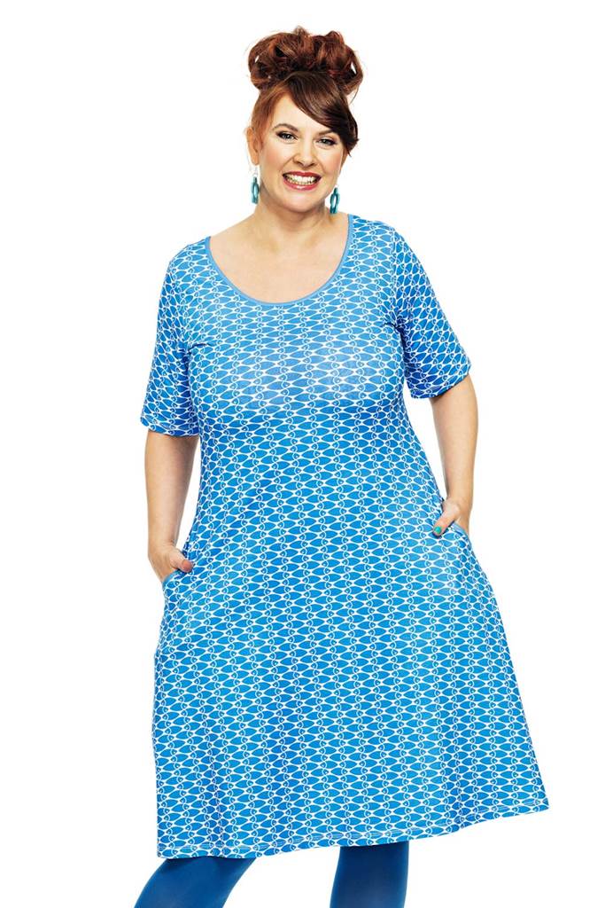 Magda dress Mört Blå