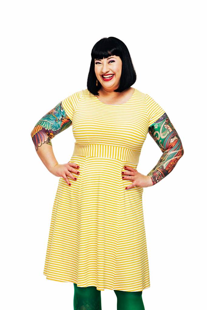 Hilda dress Randig Gul
