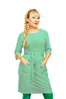 Doris dress Randig Grön