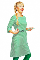 Doris dress Randig Grön