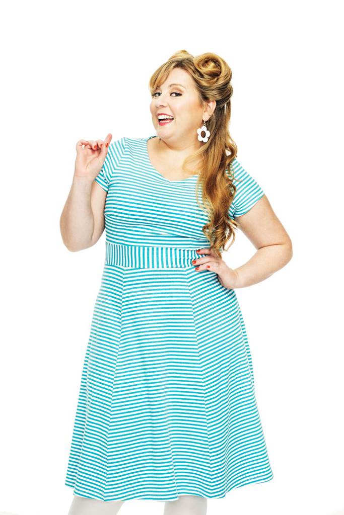 Hilda dress Randig Turkos