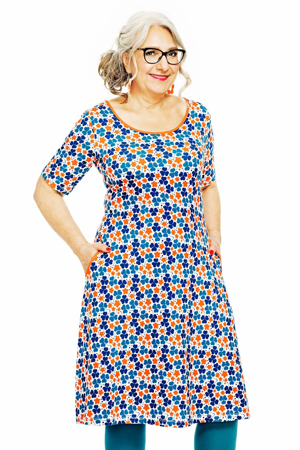 Magda klänning Klöver Orange