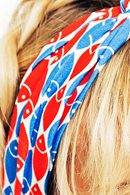Hedda hairband Mört Blå/röd
