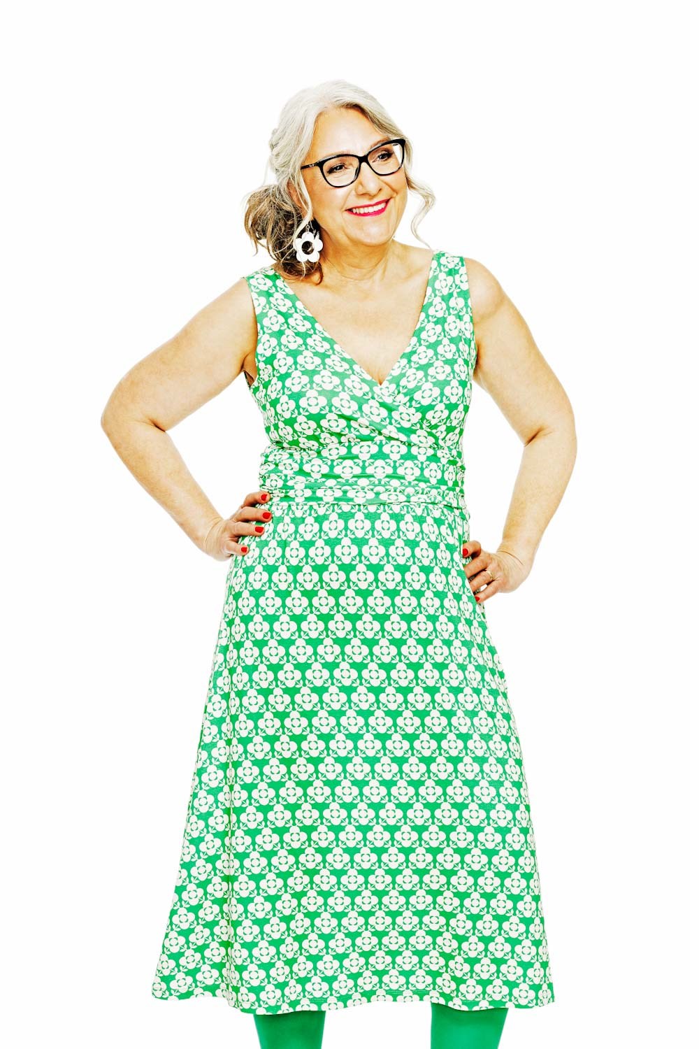 Anna dress Spaljé Grön