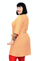 Doris klänning Randig Orange