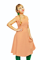 Hilda klänning Randig Orange