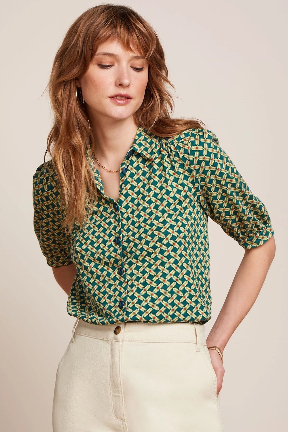 Carina blus Scale Kayaking green
