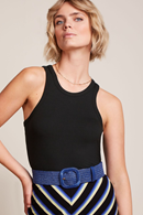 Raffia belt Blue