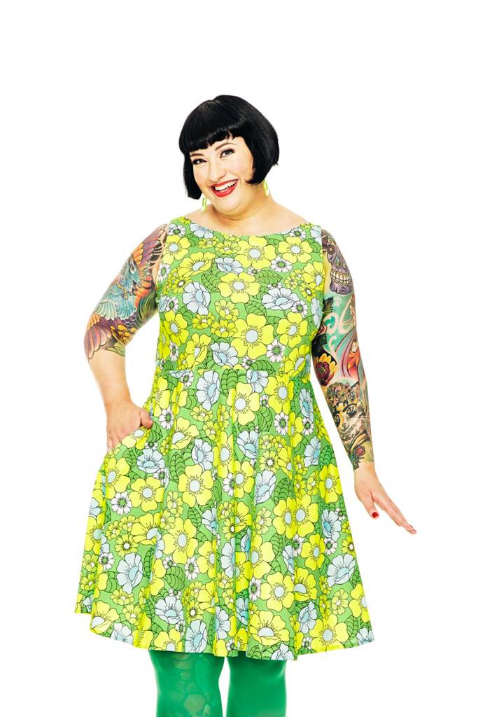Saga dress Humlesurr Lime