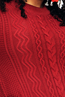 Svea dress Läppstift - Red knitted dress