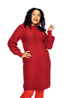 Svea dress Läppstift - Red knitted dress