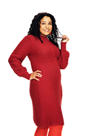 Svea dress Läppstift - Red knitted dress