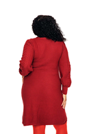 Svea dress Läppstift - Red knitted dress