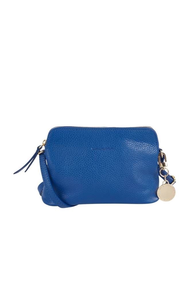 Handbag skinn Royal blå