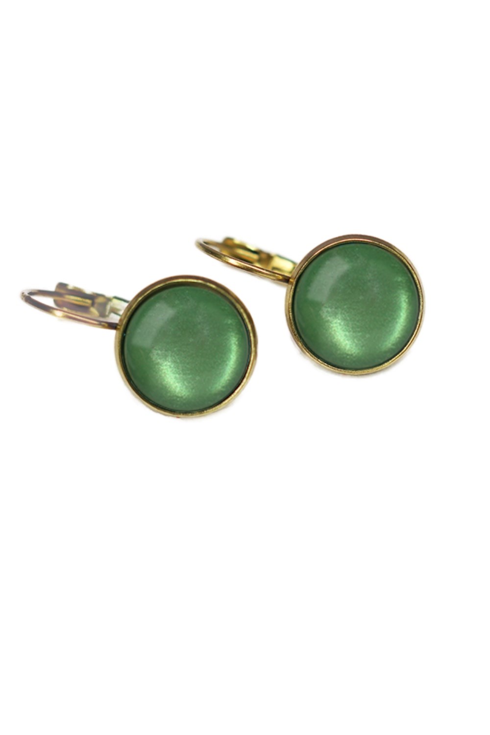 Earrings Dots Ming green