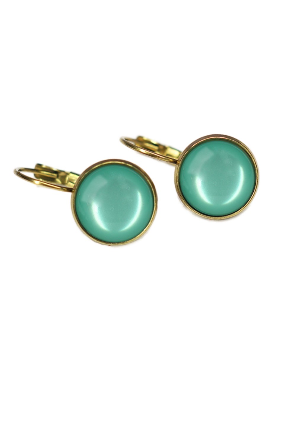 Earrings Dots Opal aqua
