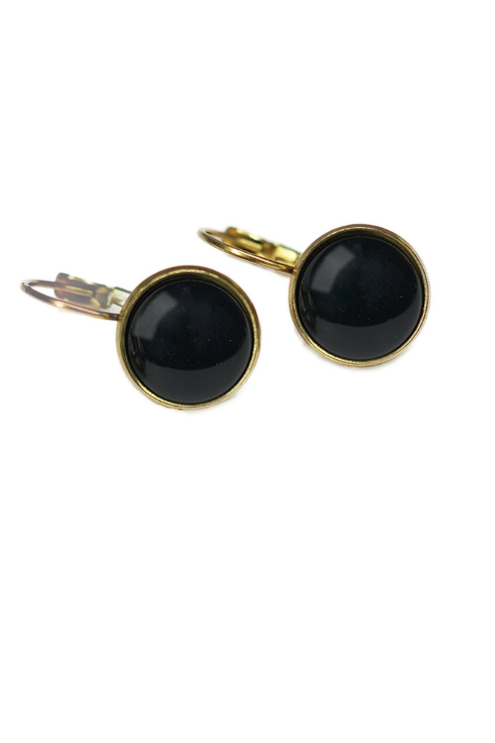 Earrings Dots Shiny black
