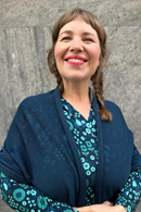 Knitted scarf mörkblå