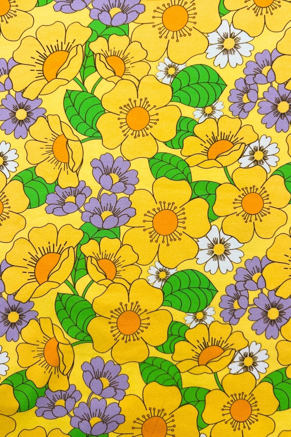 Organic Jersey fabric Humlesurr Gul