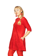 Anita tunic velour röd