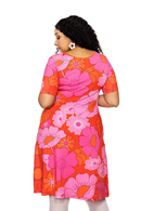 Magda 1960 Rosa - Pink organic cotton jersey dress